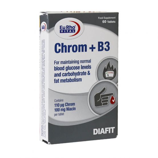 قرص کروم + ویتامین B3 یورو ویتال